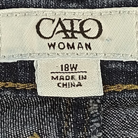 Cato Women's Medium Rise Classic Straight Leg Denim Blue Jeans Size 18W - Picture 10 of 12